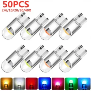 Car LED T10 W5W Canbus Glass COB 6000k Reading Dome Lamp Marker Wedge License PlateLight Bulb 168 194 192 DC 12V White Blue Red 1