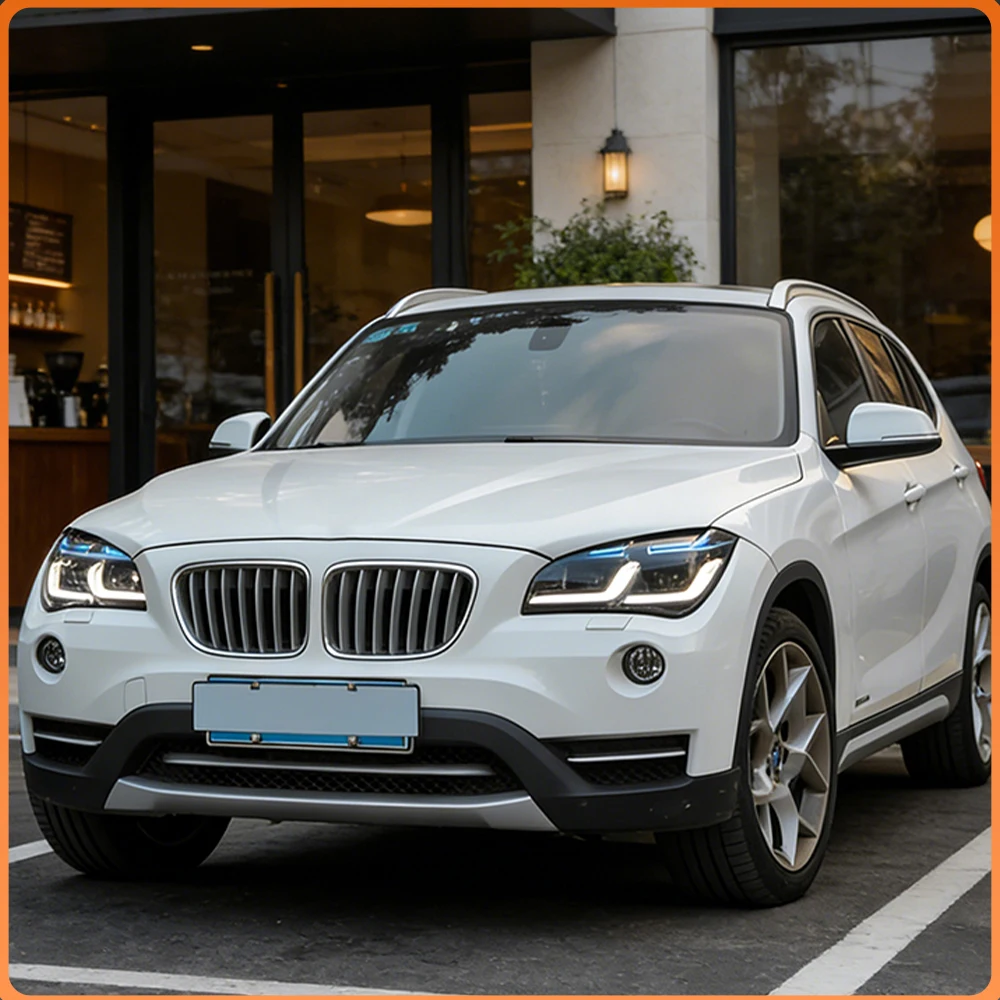 For BMW X1 E84 2010-2015 Auto Headlights Assembly Blue Eyebrow LED DRL Turn Signal Projector Lens Plug and Play Car Front lamps 5