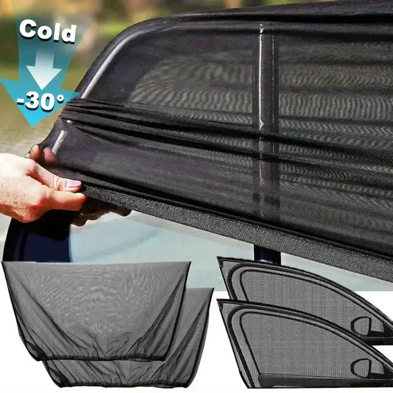 2 or 4pcs screen window set premium window sunshade breathable mosquito net for front and rear windows, UV protection Accessorie 2