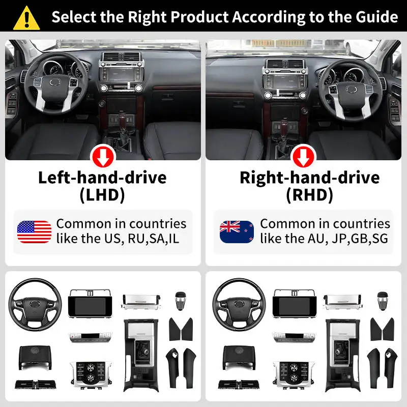 For 2010 2017 Upgrade 2018 Toyota Land Cruiser Prado LC150 150 j150 Interior Modification Kit Car Replacement Parts Accessories 3