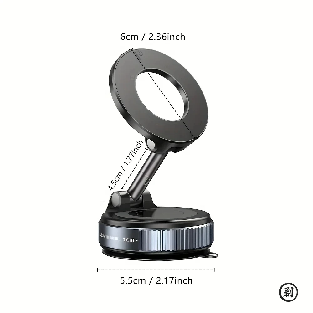 Strong Magnetic Car Phone Holder Foldable Design 360° Adjustable Vacuum Mount for Car/Desk/Bathroom/Universal Use 3