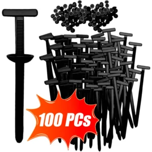 Universal Car Nylon Cable Tie Buckles Heavy Duty Self-Locking Zip Ties Holder with Pin Button Fasteners Car UV Resistant Ties 1