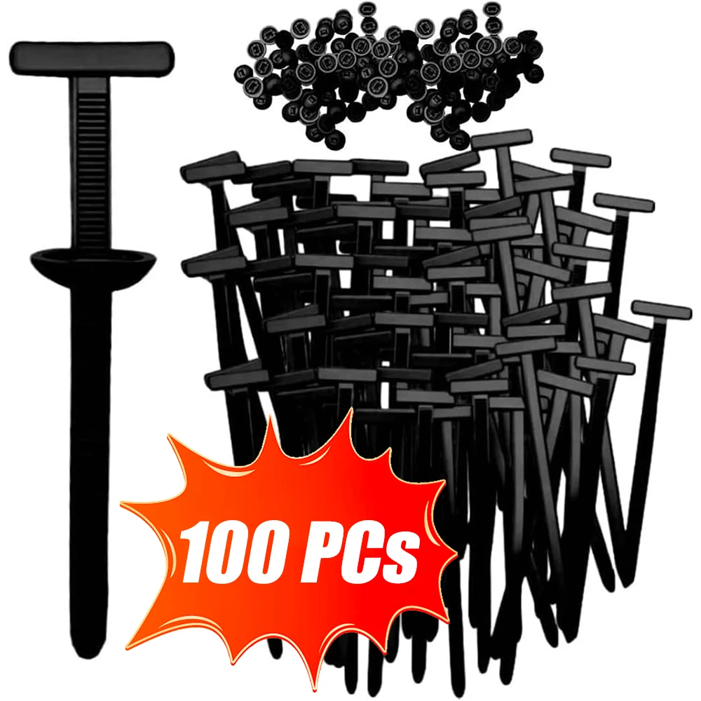 Universal Car Nylon Cable Tie Buckles Heavy Duty Self-Locking Zip Ties Holder with Pin Button Fasteners Car UV Resistant Ties 1