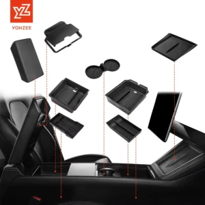 For Tesla Model 3/Y/YL Highland Juniper 2026 Center Armrest Hidden Storage Box Cup Holder Console Organizer Box Accessories 1