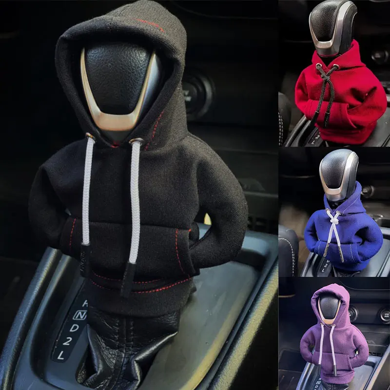 Gear Shift Mini Hoodie Cover Shift Cover Gear Handle Decoration Fits Manual Automatic Universal Car Shift Lever Interior Decor 1