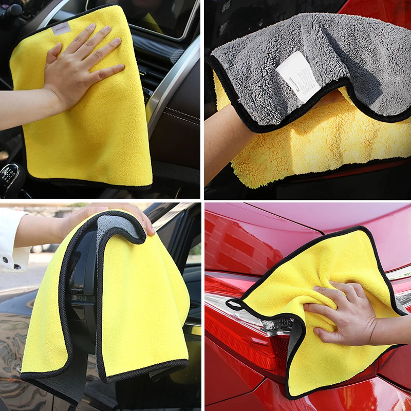 SEAMETAL Microfiber Car Washing Towel 400GSM Double-Sided Coral Velvet Clean Towels High Water Absorption Car Wash Drying Cloth 5
