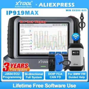 XTOOL InPlus IP919 MAX Full Set J2534 Programming ECU Coding With KC501 Key Programming Topology Map CAN FD DOIP FCA 51+ Reset 1