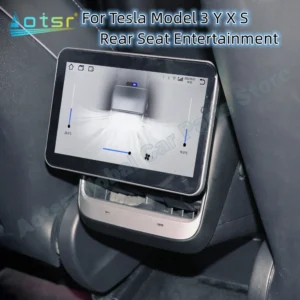 Aotsr Car Multimedia Player For Tesla Model 3 / Model Y X S Rear Seat Entertainment LCD Display AC Control Panel IPS Screen 1