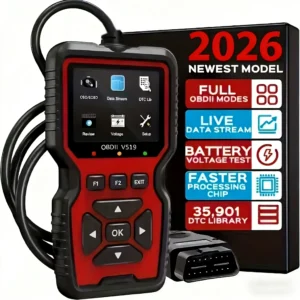 V519 Professional Obd2 Scanner - Usb-Powered Automotive Diagnostic Tool with Real-Time Data Stream, Full-Featured Obd Ii Testing (I/M Ready, Bod2/Eobd), Clears Engine Fault Lights, Reads/Erases Codes for Most Vehicles, Automotive Maintenance, Ergonomic Design, Durable Plastic Casing 1