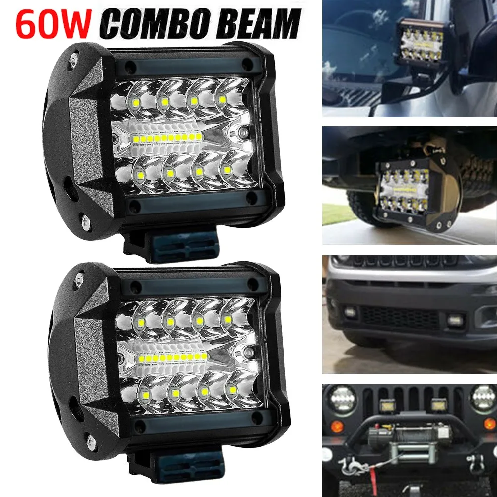 12V 60W LED Bar Offroad Spot Flood Combo LED Light Bar Work Light For Truck Car SUV ATV UTV 4WD LED Headlights 1