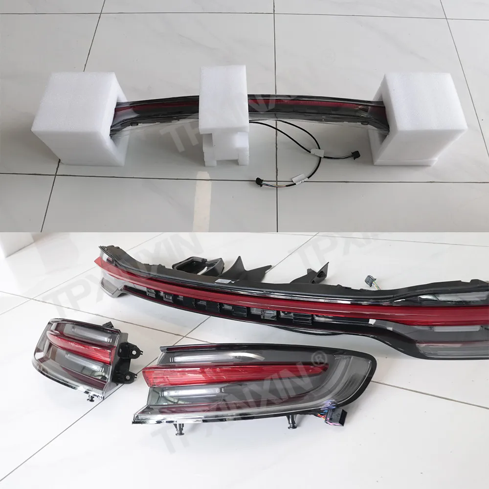 Car Tail Light Assembly For Porsche Macan 2014 - 2017 Car Rear Lamp LED Through Taillight Car Modification Taillights Brake Lamp 6