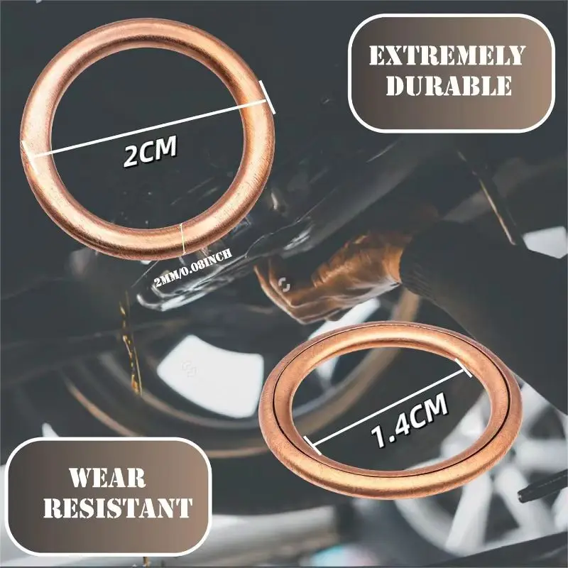Car Oil Pan Drain Gasket Drainage Bolt Pad Aluminum/ Copper Oil Drain Plug Gasket Replaceable Accessories for Volkswagen Audi 3