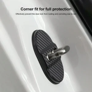 4Pcs Universal Door Lock Covers, Shock-Absorbing Noise-Reducing Waterproof Protector, Easy Stick-on for Sedan SUV 1