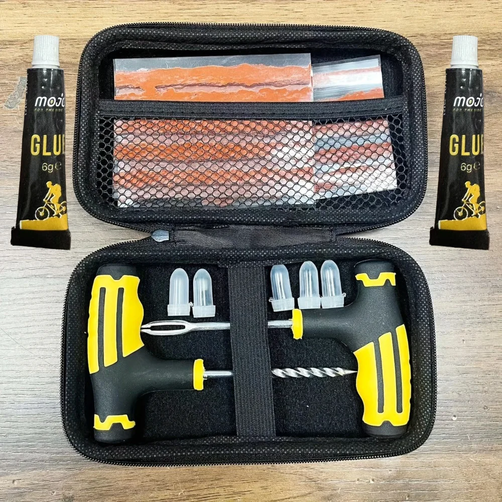 Emergency Tire Repair Kit - Heavy-Duty Glue & Rubber Strips for Flat Puncture Fix on Cars/Trucks/RVs, On-the-Go Safety Solution 1