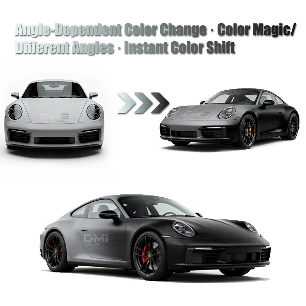 New Style in 2025 TPU Solar Eclipse Black Chameleon Wrap Black Color-Shift Vinyl PPF Car Paint Protective Film Body Sticker 4