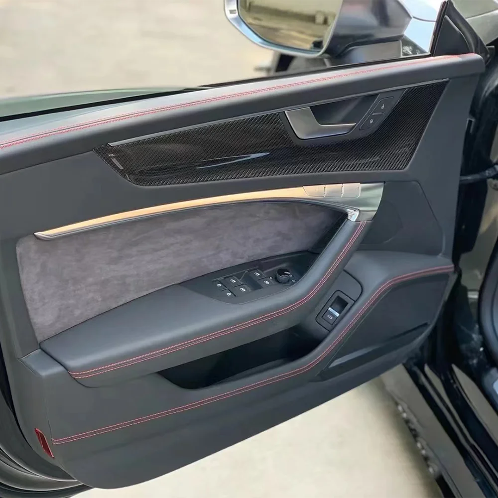 Real Carbon Fiber Interior for Audi A6 A7 C8 2019-2025 Car Interior Modification Upgrade RS6 RS7 Same Style 8-Piece Set 6