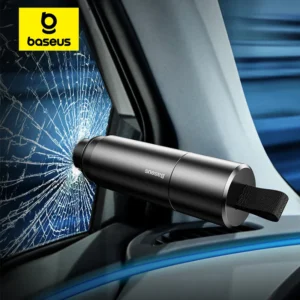 Baseus Car Safety Hammer Auto Emergency Glass Window Breaker Seat Belt Cutter Life-Saving Escape Car Emergency Tool 1