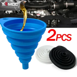 2Pcs Foldable Car Engine Funnel Silicone Liquid Funnel Washer Engine Oil Petrol Change Tools for Motorcycle Car Acesssories 1