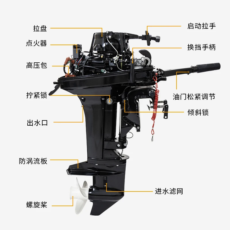 DDP Hangkai 2Stroke 25HP Water Cooling Outboard Motor Marine Engine 2Stroke Boat Engines 25 hp 2stroke Boat Motor 4