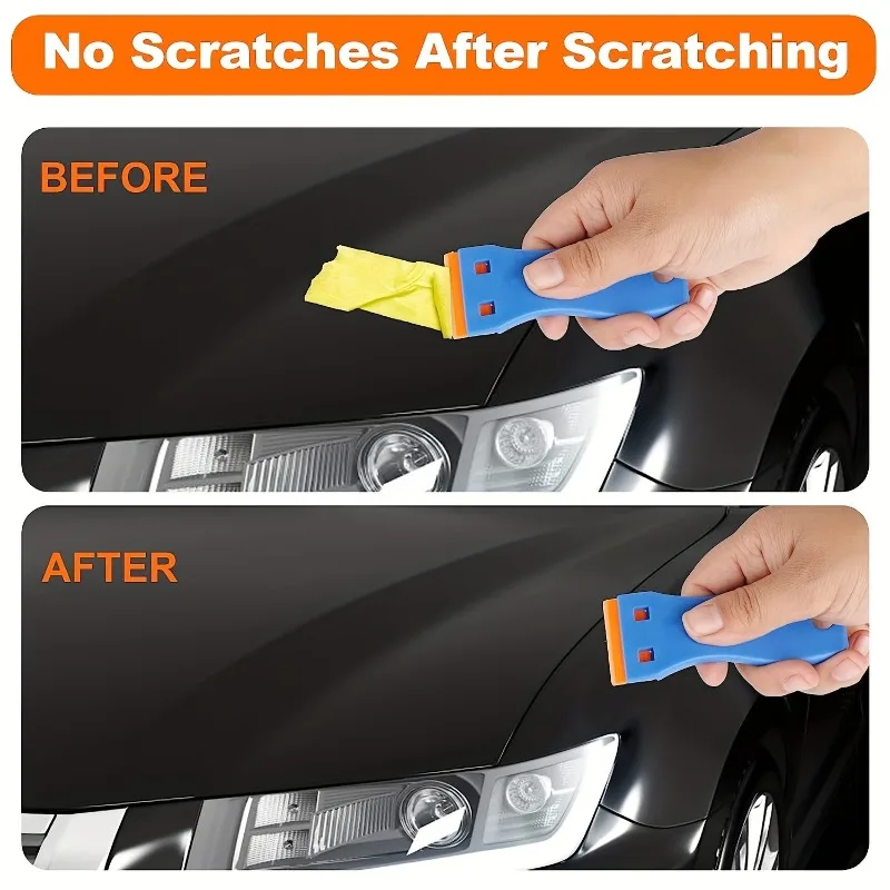 1Set Car Sticker Remover Multipurpose Plastic Small Paint Automotive Film Applying Tool Household Glass Cleaning Scraper 2