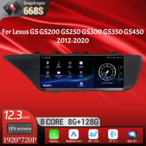 12.3inch For Lexus GS GS200 GS250 GS300 GS350 GS450 2012-2020 Android 14 Car Radio Multimedia BT Carplay Snapdragon 668S Screen 1