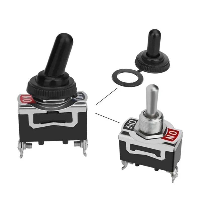5Pcs Heavy Duty Car Boat Rocker Toggle Switch 15A 250V 2Pin SPST ON/OFF Rocker Switches with Waterproof Boot Spst Rocker Switch 5