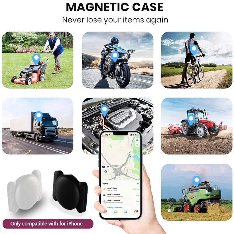 1/ 4Pack GPS Tracker Strong Magnetic Car Vehicle Tracking Anti-loss Positioning Device Car Locator work with Apple Find My APP 6
