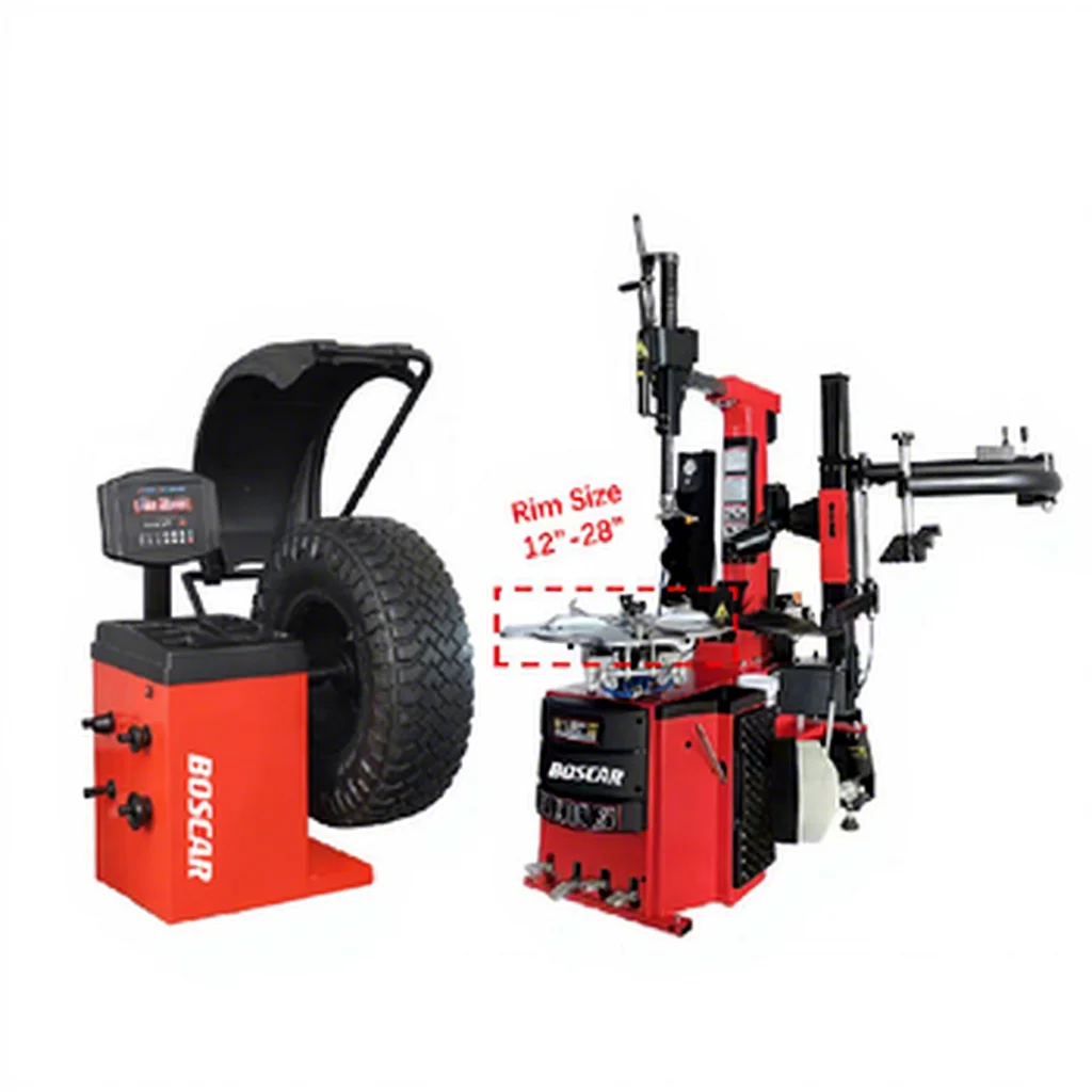 Max. Rim 28 Inch Car Tire Changer and Wheel Balancer Combo Tire Fitting Machine Workshop Lean Back Tyre Changing Machine 1