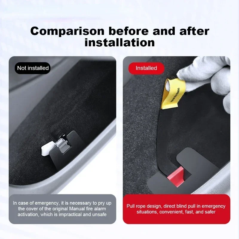 For Tesla Model Y/3+ Car Door Emergency Handle Extended Manual Door Release Emergency Safety Pull Rope Emergency Puller Button 5