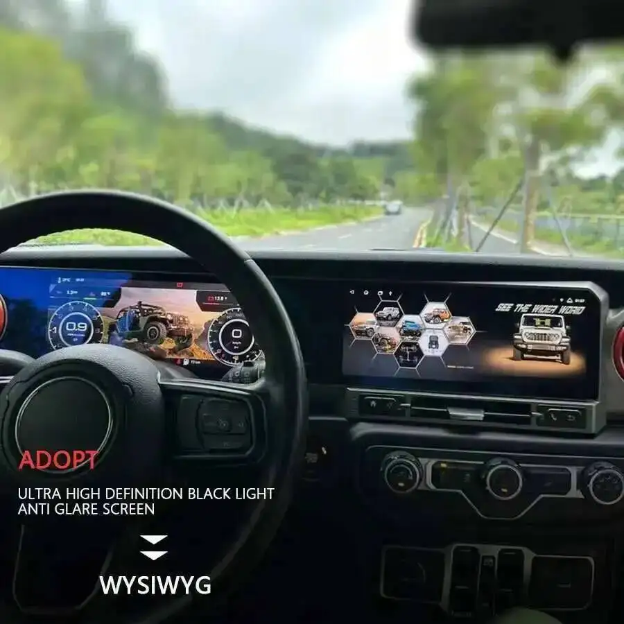 LCD Multimedia Player Stereo 4G Carplay For JEEP WRANGLER 2018-2022 24.6'' GPS Navi Android Qled Dual ScreenCar Radio With 360 1