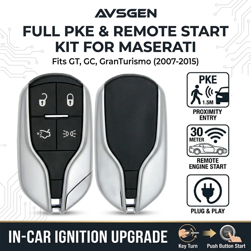 Keyless Start for Maserati GT GC GranTurismo 2007-2015 Remote Engine Start Smartphone App PKE Comfort Access Plug & Play Kit 1
