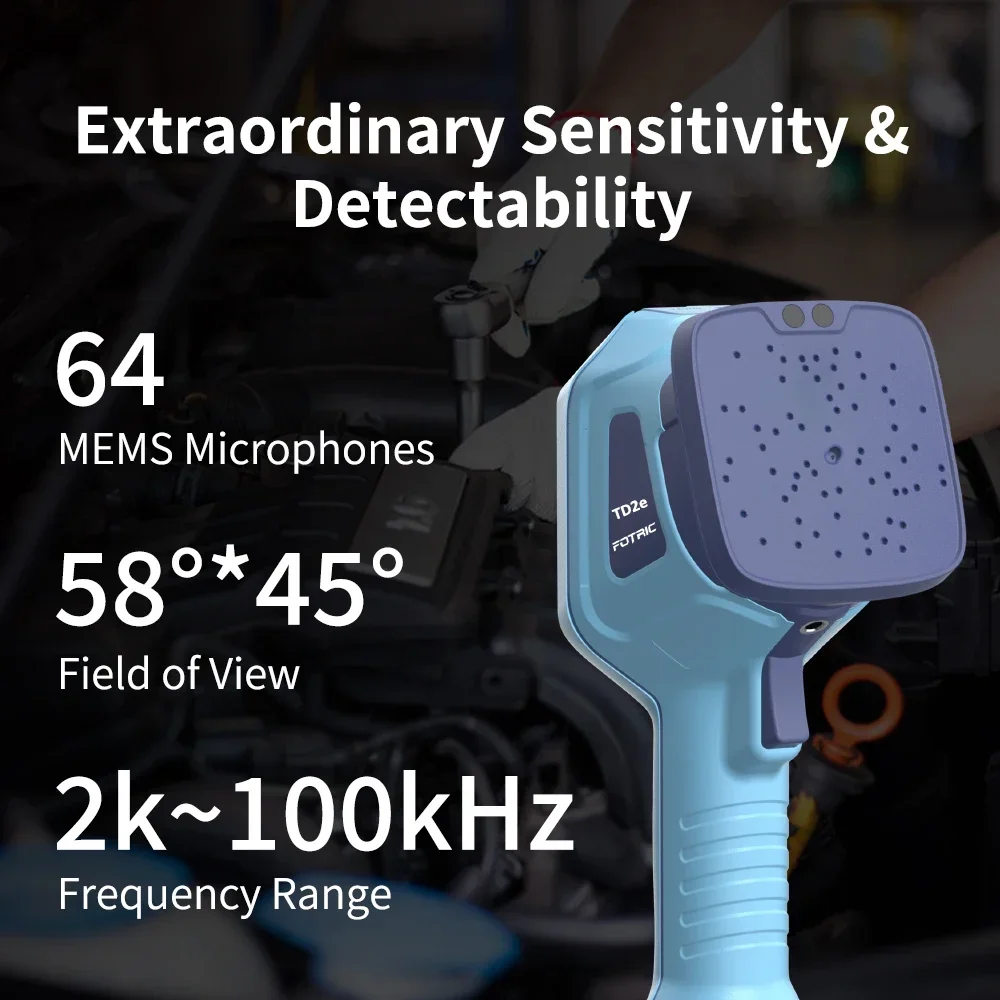 FOTRIC TD2e Kit Acoustic Imaging Camera 64 MEMS 2kHz-100kHz For Vehicle Noise Source Locator Compressed Air Partial Discharge 4