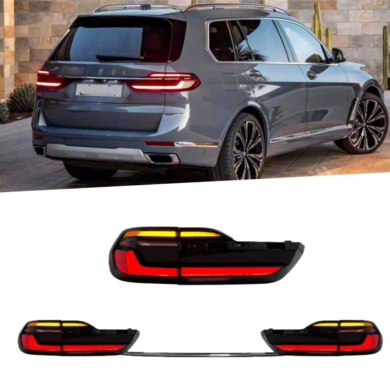 For 2019-2022 BMW X7 taillight assembly G07 modification LCI driving turn signals, brake lights, and rear taillights. 1