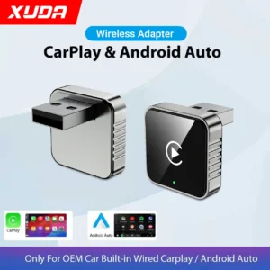XUDA 2 in 1 Wired to Wireless CarPlay Android Auto Adapter for OEM Car Stereo With USB Dongle Mini Box Plug and Play Bluetooth 1