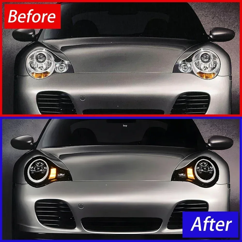 For Porsche 911 996 1998-2004 Car Front Lamps Upgrade High Quality Projector Lens Car Accessories LED Auto Headlights Assembly 2