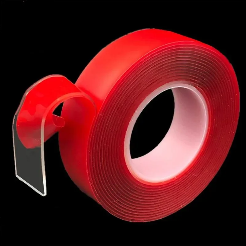 Double Sided Tape Nano Tape 3-5Meter 10/20/30mm Width Transparent Tape Washable Adhesive Nano Traceless Sticker Glue Red 5